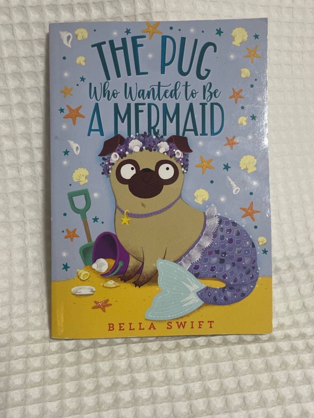 Scholastic Purple & Aqua Pug Mermaid Illustrated Cover